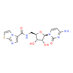 ChemSpider 2D Image | 5'-Deoxy-5'-[(imidazo[2,1-b][1,3]thiazol-5-ylcarbonyl)amino]cytidine | C15H16N6O5S