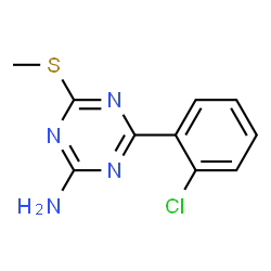 ChemSpider 2D Image | 4-(2-Chlorophenyl)-6-(methylsulfanyl)-1,3,5-triazin-2-amine | C10H9ClN4S