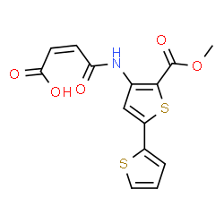 ChemSpider 2D Image | 4-{[2-(methoxycarbonyl)-5-(2-thienyl)-3-thienyl]amino}-4-oxo-2-butenoic acid | C14H11NO5S2