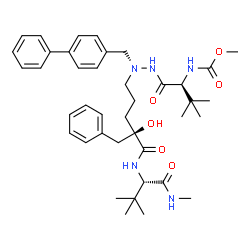 ChemSpider 2D Image | Methyl N-[(2s)-1-[2-[(4r)-5-[[(2s)-3,3-Dimethyl-1-Methylamino-1-Oxo-Butan-2-Yl]amino]-4-Hydroxy-5-Oxo-4-(Phenylmethyl)pentyl]-2-[(4-Phenylphenyl)methyl]hydrazinyl]-3,3-Dimethyl-1-Oxo-Butan-2-Yl]carbamate | C40H55N5O6