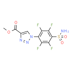 ChemSpider 2D Image | Methyl 1-(2,3,5,6-tetrafluoro-4-sulfamoylphenyl)-1H-1,2,3-triazole-4-carboxylate | C10H6F4N4O4S