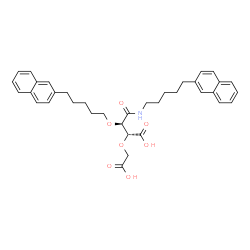 ChemSpider 2D Image | (2R,3R)-2-(Carboxymethoxy)-4-{[5-(2-naphthyl)pentyl]amino}-3-{[5-(2-naphthyl)pentyl]oxy}-4-oxobutanoic acid | C36H41NO7