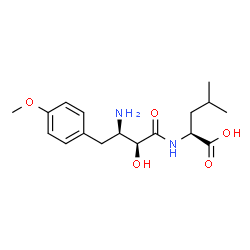 ChemSpider 2D Image | N-[(2S,3R)-3-Amino-2-hydroxy-4-(4-methoxyphenyl)butanoyl]-L-leucine | C17H26N2O5
