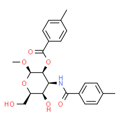 ChemSpider 2D Image | Methyl 3-deoxy-2-O-(4-methylbenzoyl)-3-[(4-methylbenzoyl)amino]-beta-D-talopyranoside | C23H27NO7