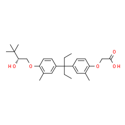 ChemSpider 2D Image | [4-(3-{4-[(2R)-2-Hydroxy-3,3-dimethylbutoxy]-3-methylphenyl}-3-pentanyl)-2-methylphenoxy]acetic acid | C27H38O5