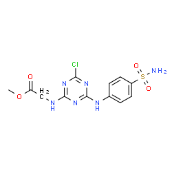 ChemSpider 2D Image | Methyl N-{4-chloro-6-[(4-sulfamoylphenyl)amino]-1,3,5-triazin-2-yl}glycinate | C12H13ClN6O4S