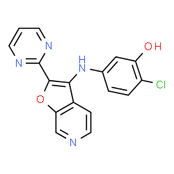 ChemSpider 2D Image | 2-Chloro-5-{[2-(2-pyrimidinyl)furo[2,3-c]pyridin-3-yl]amino}phenol | C17H11ClN4O2