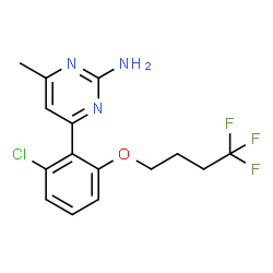 ChemSpider 2D Image | 4-[2-Chloro-6-(4,4,4-trifluorobutoxy)phenyl]-6-methyl-2-pyrimidinamine | C15H15ClF3N3O