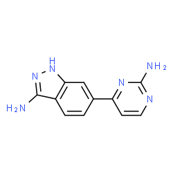 ChemSpider 2D Image | 6-(2-Amino-4-pyrimidinyl)-1H-indazol-3-amine | C11H10N6