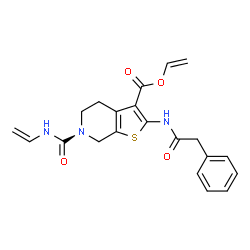 ChemSpider 2D Image | Vinyl 2-[(phenylacetyl)amino]-6-(vinylcarbamoyl)-4,5,6,7-tetrahydrothieno[2,3-c]pyridine-3-carboxylate | C21H21N3O4S
