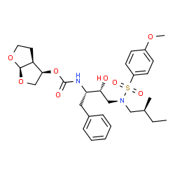 ChemSpider 2D Image | (3r,3as,6ar)-Hexahydrofuro[2,3-B]furan-3-Yl [(1s,2r)-1-Benzyl-2-Hydroxy-3-{[(4-Methoxyphenyl)sulfonyl][(2s)-2-Methylbutyl]amino}propyl]carbamate | C29H40N2O8S