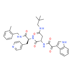 ChemSpider 2D Image | N-(2,2-Dimethylpropyl)-N~2~-[1h-Indol-3-Yl(Oxo)acetyl]-L-Asparaginyl-N-(2-Methylbenzyl)-3-Pyridin-4-Yl-L-Alaninamide | C35H40N6O5