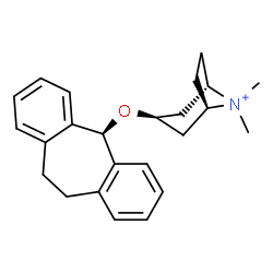 ChemSpider 2D Image | (3-exo)-3-(10,11-Dihydro-5H-dibenzo[a,d][7]annulen-5-yloxy)-8,8-dimethyl-8-azoniabicyclo[3.2.1]octane | C24H30NO