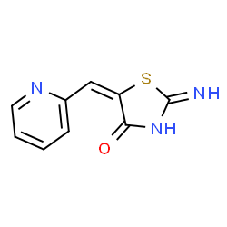 ChemSpider 2D Image | (5E)-2-Amino-5-(2-pyridinylmethylene)-1,3-thiazol-4(5H)-one | C9H7N3OS