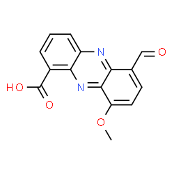ChemSpider 2D Image | 6-Formyl-9-methoxy-1-phenazinecarboxylic acid | C15H10N2O4