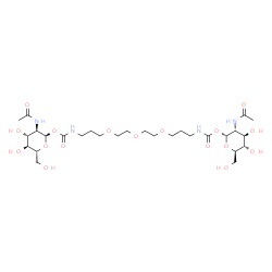 ChemSpider 2D Image | bis-(2-acetamido-2-deoxy-alpha-D-glucopyranosyloxycarbonyl)-4,7,10-trioxa-1,13-tridecanediamine | C28H50N4O17