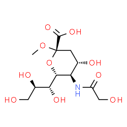 ChemSpider 2D Image | Methyl 3,5-Dideoxy-5-[(Hydroxyacetyl)amino]-D-Glycero-Alpha-D-Galacto-Non-2-Ulopyranosidonic Acid | C12H21NO10