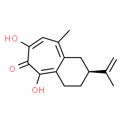 ChemSpider 2D Image | (2S)-5,7-Dihydroxy-2-isopropenyl-9-methyl-1,2,3,4-tetrahydro-6H-benzo[7]annulen-6-one | C15H18O3