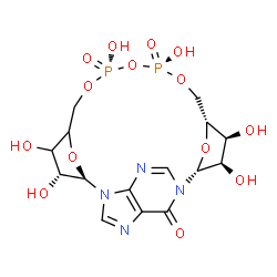 ChemSpider 2D Image | (2R,3R,4S,5R,15R,16R)-3,4,8,10,14,15-Hexahydroxy-7,9,11,25,26-pentaoxa-1,17,19,22-tetraaza-8,10-diphosphapentacyclo[18.3.1.1~2,5~.1~13,16~.0~17,21~]hexacosa-18,20,22-trien-24-one 8,10-dioxide | C15H20N4O14P2