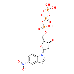 ChemSpider 2D Image | 1-[2-Deoxy-5-O-(hydroxy{[hydroxy(phosphonooxy)phosphoryl]oxy}phosphoryl)-beta-D-erythro-pentofuranosyl]-5-nitro-1H-indole | C13H17N2O14P3
