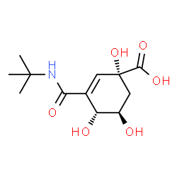 ChemSpider 2D Image | (1r,4r,5r)-3-(Tert-Butylcarbamoyl)-1,4,5-Trihydroxycyclohex-2-Ene-1-Carboxylic Acid | C12H19NO6