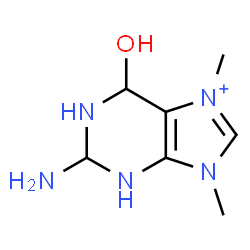 ChemSpider 2D Image | 2-Amino-6-hydroxy-7,9-dimethyl-2,3,6,9-tetrahydro-1H-purin-7-ium | C7H14N5O