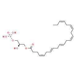 ChemSpider 2D Image | (2R)-2-Hydroxy-3-(phosphonooxy)propyl (4Z,7E,10E,13Z,16Z,19Z)-4,7,10,13,16,19-docosahexaenoate | C25H39O7P