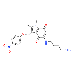 ChemSpider 2D Image | 5-[(4-Aminobutyl)amino]-1,2-dimethyl-3-[(4-nitrophenoxy)methyl]-1H-indole-4,7-dione | C21H24N4O5