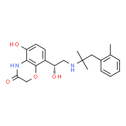 ChemSpider 2D Image | 8-[(1r)-2-{[1,1-Dimethyl-2-(2-Methylphenyl)ethyl]amino}-1-Hydroxyethyl]-5-Hydroxy-2h-1,4-Benzoxazin-3(4h)-One | C21H26N2O4
