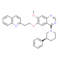 ChemSpider 2D Image | 7-Methoxy-4-[(3S)-3-phenyl-1-piperidinyl]-6-[2-(2-quinolinyl)ethoxy]quinazoline | C31H30N4O2
