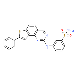 ChemSpider 2D Image | 3-[(8-Phenylthieno[2,3-h]quinazolin-2-yl)amino]benzenesulfonamide | C22H16N4O2S2