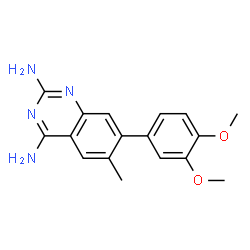 ChemSpider 2D Image | 7-(3,4-Dimethoxyphenyl)-6-methyl-2,4-quinazolinediamine | C17H18N4O2