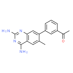 ChemSpider 2D Image | 1-[3-(2,4-Diamino-6-methyl-7-quinazolinyl)phenyl]ethanone | C17H16N4O