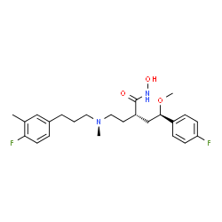 ChemSpider 2D Image | (2S,4R)-2-(2-{[3-(4-Fluoro-3-methylphenyl)propyl](methyl)amino}ethyl)-4-(4-fluorophenyl)-N-hydroxy-4-methoxybutanamide | C24H32F2N2O3