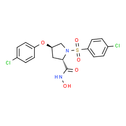 ChemSpider 2D Image | (4R)-4-(4-Chlorophenoxy)-1-[(4-chlorophenyl)sulfonyl]-N-hydroxy-L-prolinamide | C17H16Cl2N2O5S