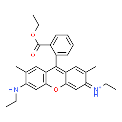 ChemSpider 2D Image | (3Z)-9-[2-(Ethoxycarbonyl)phenyl]-N-ethyl-6-(ethylamino)-2,7-dimethyl-3H-xanthen-3-iminium | C28H31N2O3
