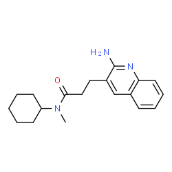 ChemSpider 2D Image | 3-(2-Amino-3-quinolinyl)-N-cyclohexyl-N-methylpropanamide | C19H25N3O