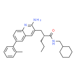 ChemSpider 2D Image | (2R)-2-{[2-Amino-6-(2-methylphenyl)-3-quinolinyl]methyl}-N-(cyclohexylmethyl)pentanamide | C29H37N3O