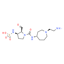 ChemSpider 2D Image | [(2S,3R)-1-{[(4S)-1-(2-Aminoethyl)-4-azepanyl]carbamoyl}-2-formyl-3-pyrrolidinyl]sulfamic acid | C14H27N5O5S
