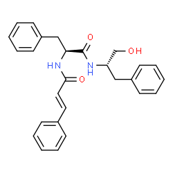ChemSpider 2D Image | N-[(2S)-1-Hydroxy-3-phenyl-2-propanyl]-Nalpha-[(2E)-3-phenyl-2-propenoyl]-L-phenylalaninamide | C27H28N2O3