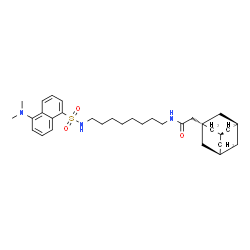 ChemSpider 2D Image | 2-[(3s,5s,7s)-Adamantan-1-yl]-N-[8-({[5-(dimethylamino)-1-naphthyl]sulfonyl}amino)octyl]acetamide | C32H47N3O3S