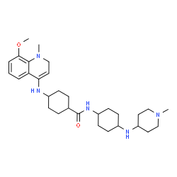 ChemSpider 2D Image | 4-[(8-Methoxy-1-methyl-1,2-dihydro-4-quinolinyl)amino]-N-{4-[(1-methyl-4-piperidinyl)amino]cyclohexyl}cyclohexanecarboxamide | C30H47N5O2