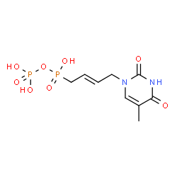 ChemSpider 2D Image | N1-[(E)-4-Dihydroxyphosphonyl-But-2-Enyl]-Thymine | C9H14N2O8P2