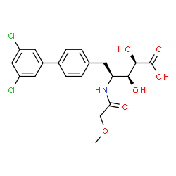 ChemSpider 2D Image | 4,5-Dideoxy-5-(3',5'-dichloro-4-biphenylyl)-4-[(methoxyacetyl)amino]-L-arabinonic acid | C20H21Cl2NO6
