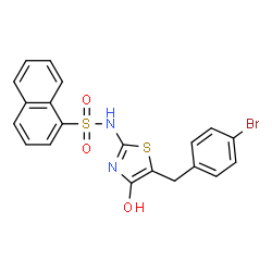 ChemSpider 2D Image | N-[5-(4-Bromobenzyl)-4-hydroxy-1,3-thiazol-2-yl]-1-naphthalenesulfonamide | C20H15BrN2O3S2