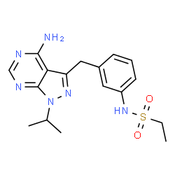 ChemSpider 2D Image | N-(3-{[4-Amino-1-(Propan-2-Yl)-1h-Pyrazolo[3,4-D]pyrimidin-3-Yl]methyl}phenyl)ethanesulfonamide | C17H22N6O2S