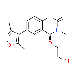 ChemSpider 2D Image | (4S)-6-(3,5-Dimethyl-1,2-oxazol-4-yl)-4-(2-hydroxyethoxy)-3-methyl-3,4-dihydro-2(1H)-quinazolinone | C16H19N3O4
