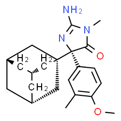 ChemSpider 2D Image | (5S)-5-[(3R,5R,7R)-Adamantan-1-yl]-2-amino-5-(4-methoxy-3-methylphenyl)-3-methyl-3,5-dihydro-4H-imidazol-4-one | C22H29N3O2