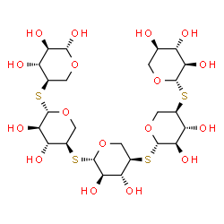 ChemSpider 2D Image | beta-D-Xylopyranosyl-(1->4)-4-thio-beta-D-xylopyranosyl-(1->4)-4-thio-beta-D-xylopyranosyl-(1->4)-4-thio-beta-D-xylopyranosyl-(1->4)-4-thio-beta-D-xylopyranose | C25H42O17S4