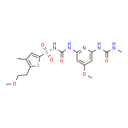 ChemSpider 2D Image | 1-[5-(2-Methoxyethyl)-4-Methyl-Thiophen-2-Yl]sulfonyl-3-[4-Methoxy-6-(Methylcarbamoylamino)pyridin-2-Yl]urea | C17H23N5O6S2